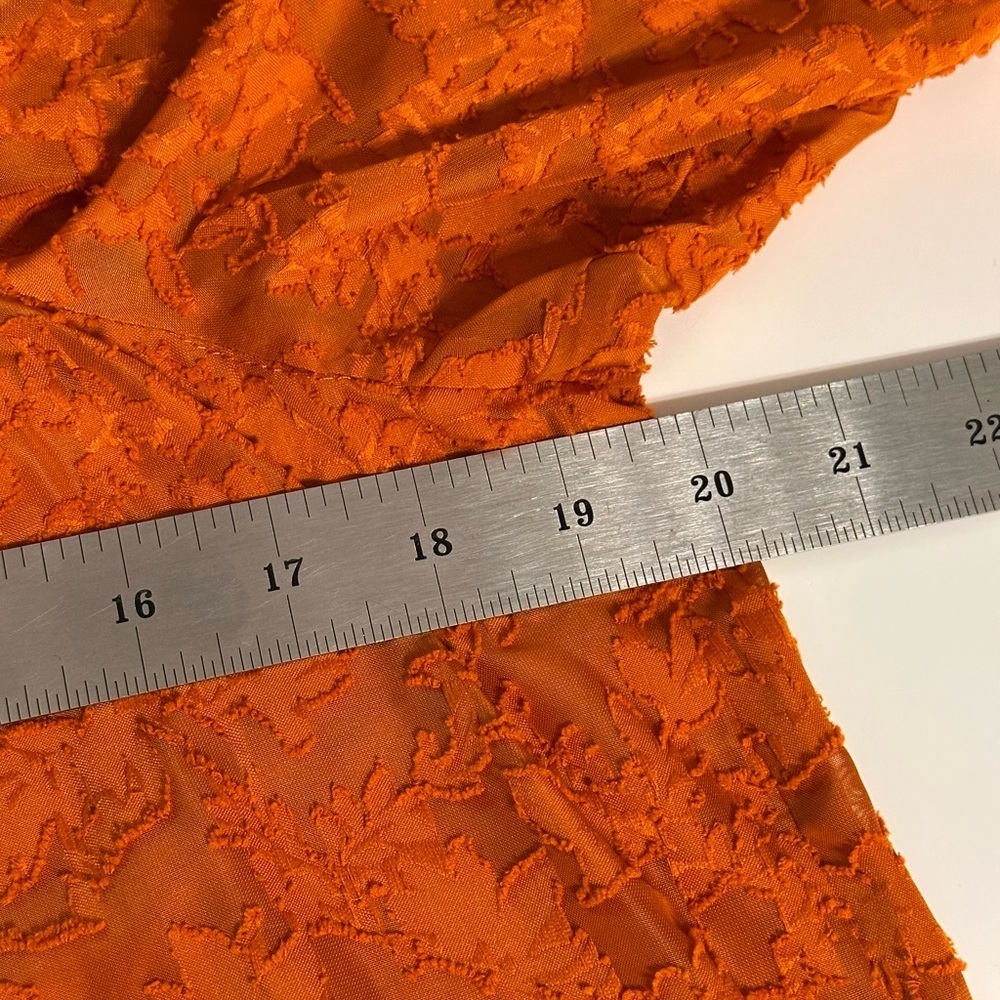 NWT LC Lauren Conrad Burnt Orange Floral Blouse Size Medium Boat Neck - Picture 9 of 15